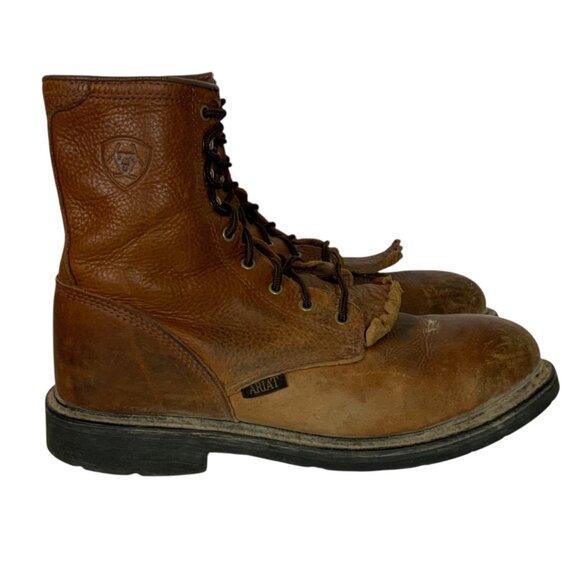 Ariat Cascade Mens Leather Work Boots US 11D Brown Steel Toe Construction - Picture 4 of 13